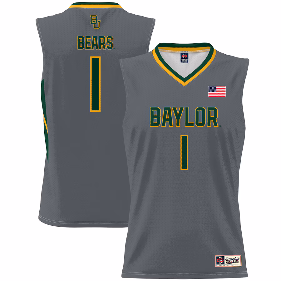 Unisex GameDay Greats #1 Gray Baylor Bears Lightweight Basketball Jersey - Puhuasuan