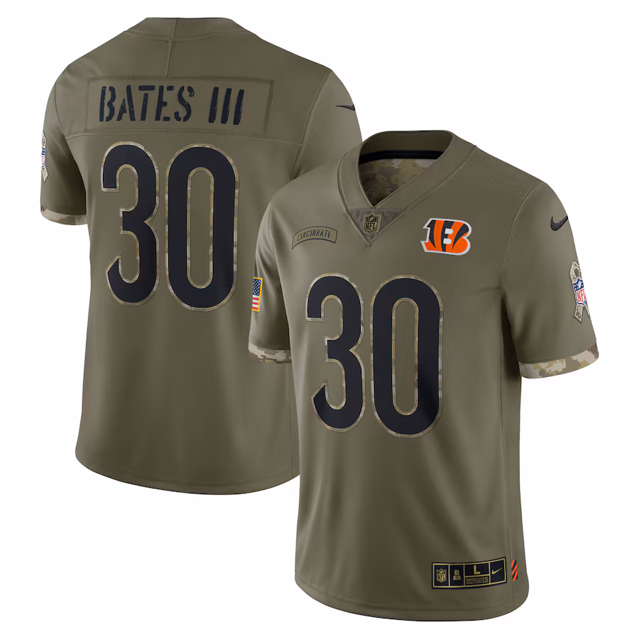 Men's Cincinnati Bengals Jessie Bates III Nike Olive Salute To Service Limited Jersey - Puhuasuan
