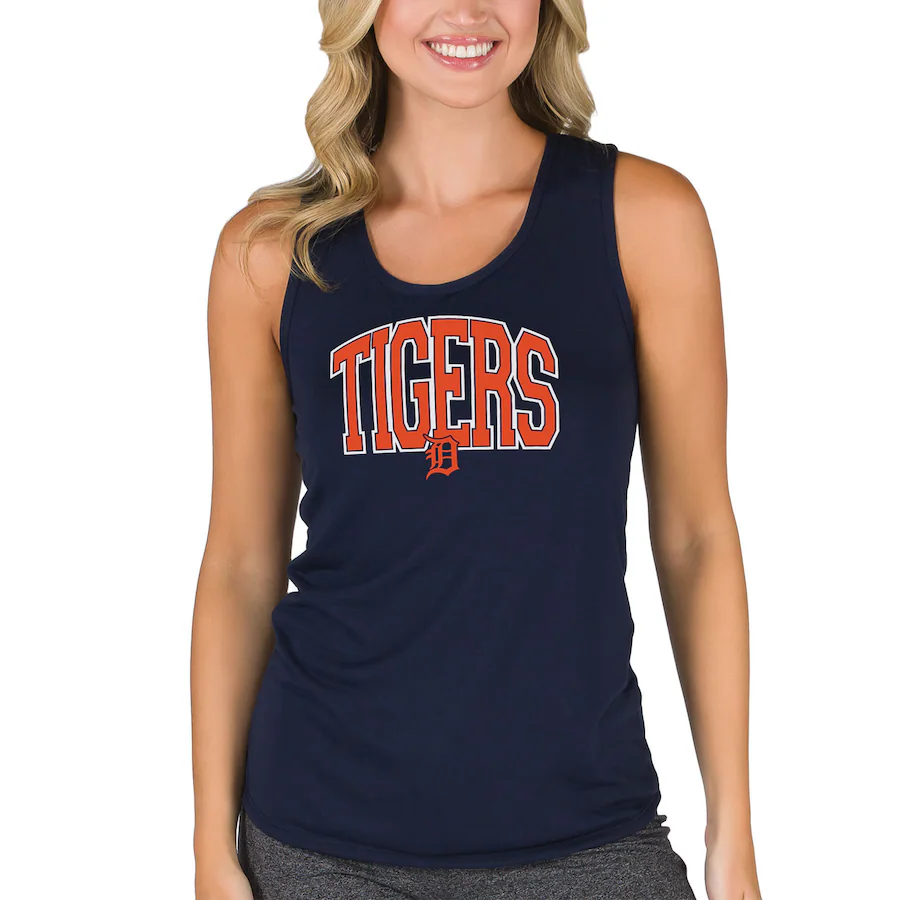 Women's Detroit Tigers Concepts Sport Navy Marathon Racerback Tank Top - Puhuasuan