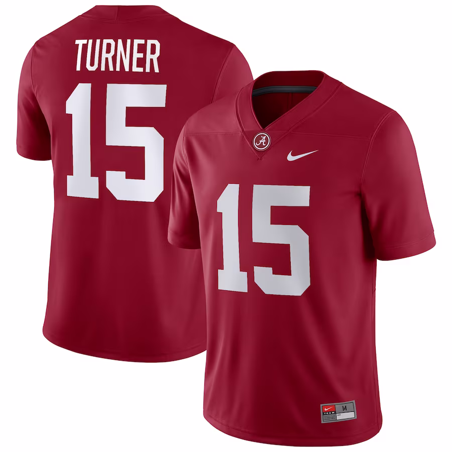 Dallas Turner Alabama Crimson Tide Nike NIL Replica Football Jersey - Crimson - Puhuasuan