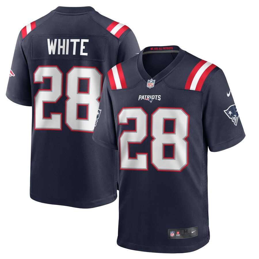Men's New England Patriots James White Nike Navy Game Player Jersey - Puhuasuan