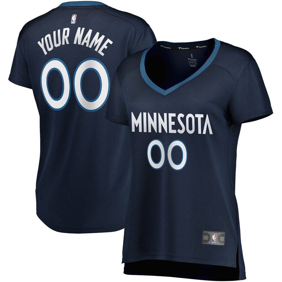 Women's Minnesota Timberwolves Fanatics Navy Fast Break Custom Jersey - Icon Edition - Puhuasuan