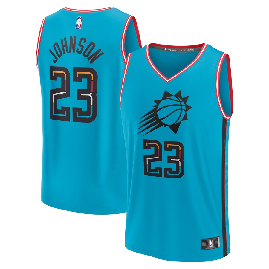 Youth Phoenix Suns Cameron Johnson Fanatics Turquoise 2022/23 Fast Break Jersey - City Edition - Puhuasuan