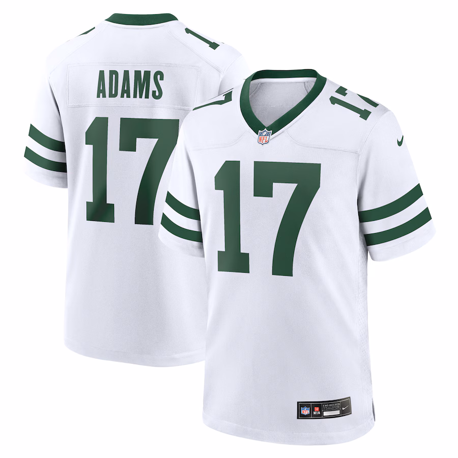Men's New York Jets Davante Adams Nike Legacy White Game Jersey - Puhuasuan