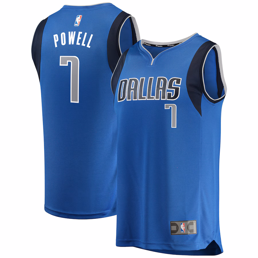 Men's Dallas Mavericks Dwight Powell Fanatics Blue Fast Break Replica Team Color Player Jersey - Icon Edition - Puhuasuan