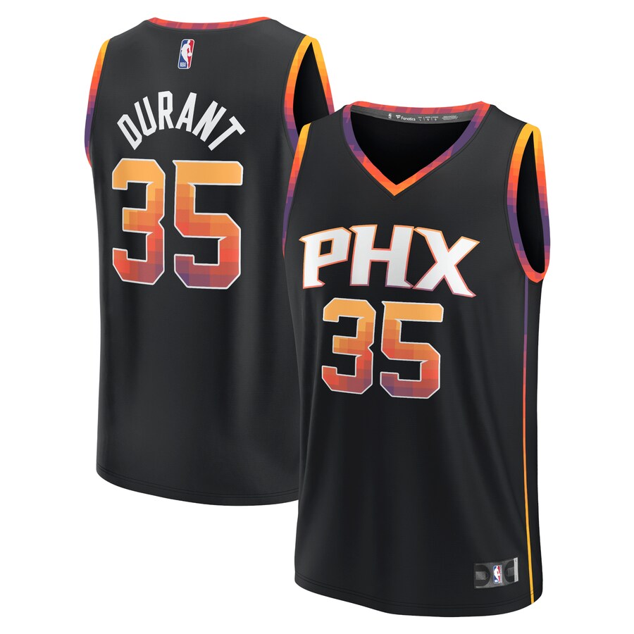 Men's Phoenix Suns Kevin Durant Fanatics Black Fast Break Replica Player Jersey - Statement Edition - Puhuasuan