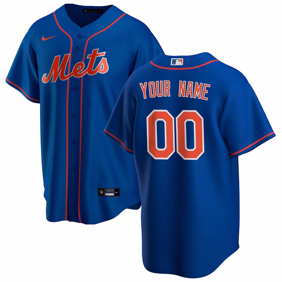 Men's New York Mets Nike Royal Alternate Replica Custom Jersey - Puhuasuan