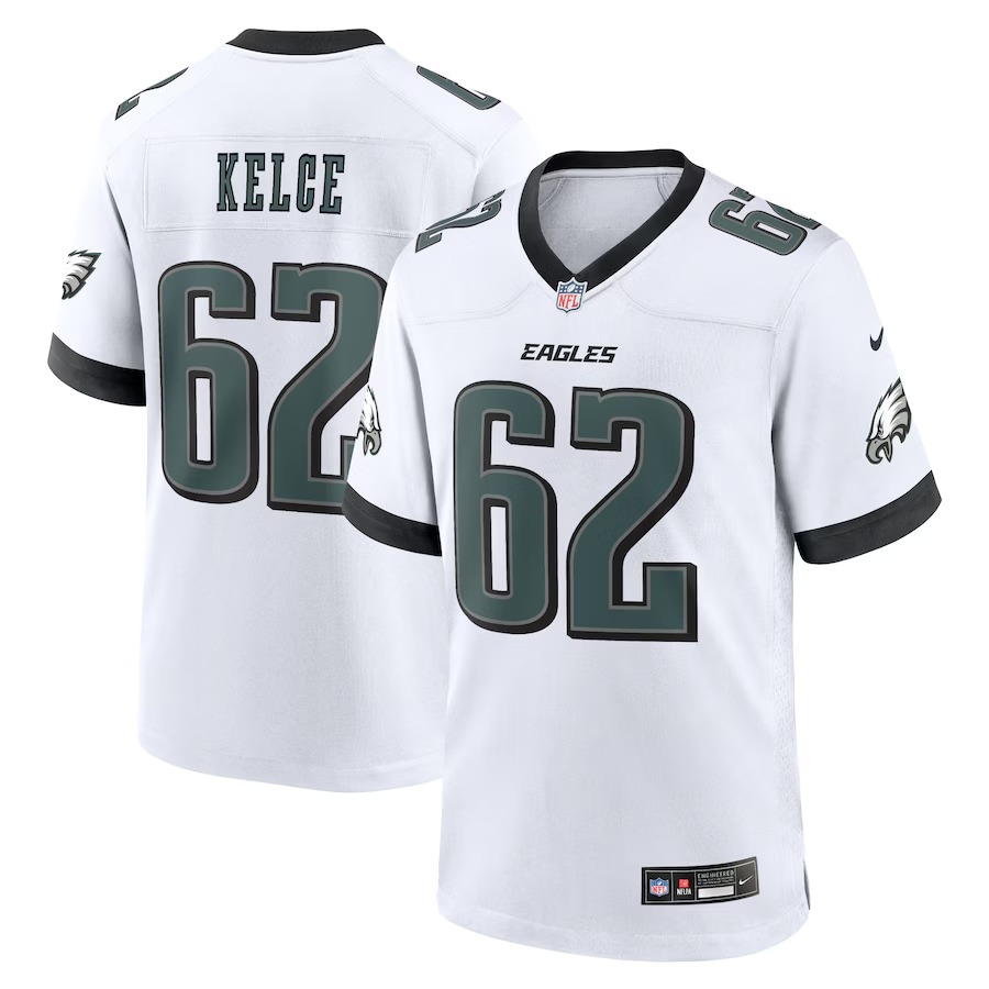 Men's Philadelphia Eagles Jason Kelce Nike White White Game Jersey - Puhuasuan