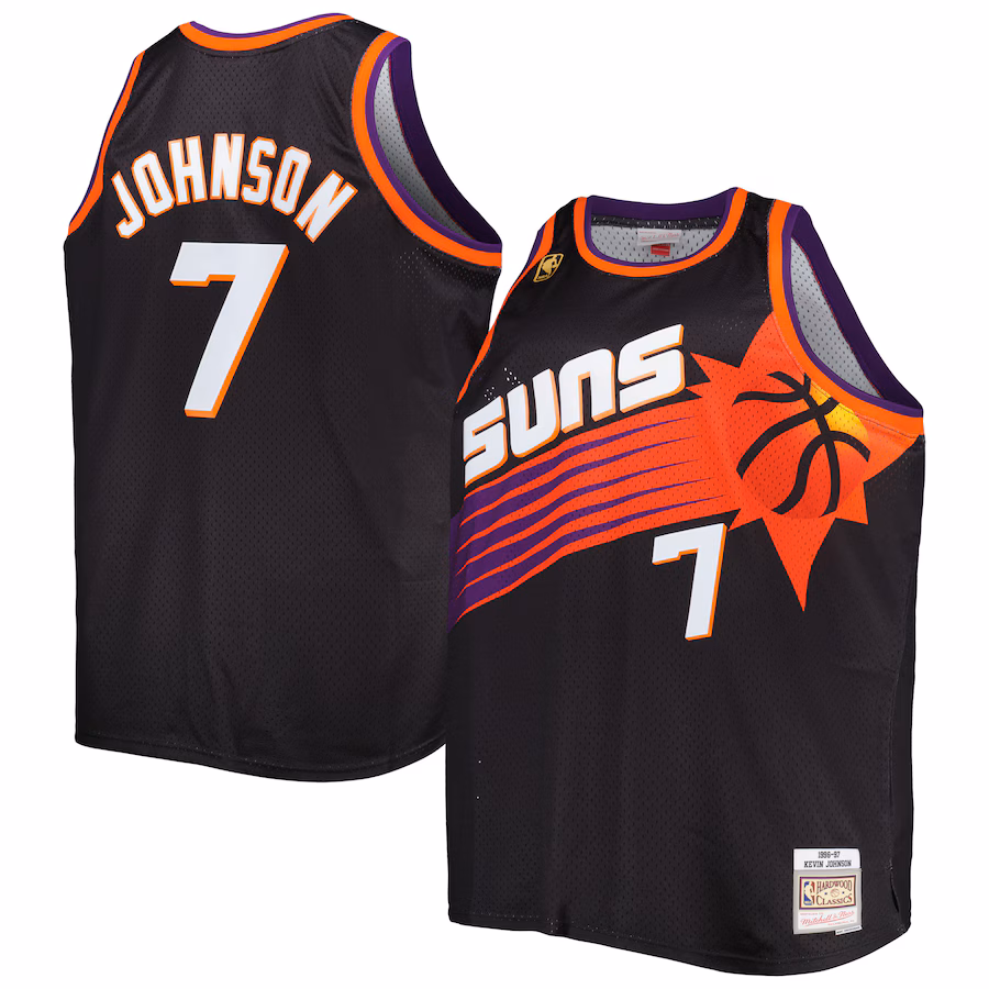 Men's Phoenix Suns Kevin Johnson Mitchell & Ness Black Big & Tall Hardwood Classics 1996/97 Swingman Jersey - Puhuasuan