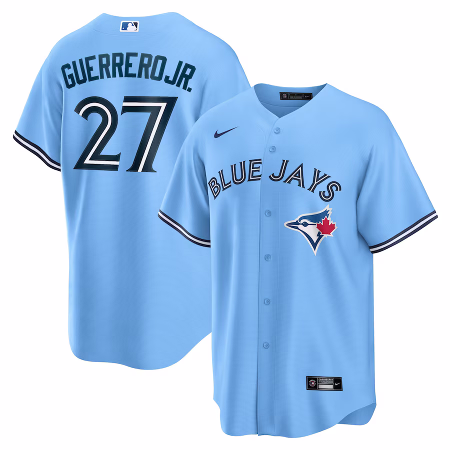 Men's Toronto Blue Jays Vladimir Guerrero Jr. Nike Powder Blue Alternate Replica Player Jersey - Puhuasuan