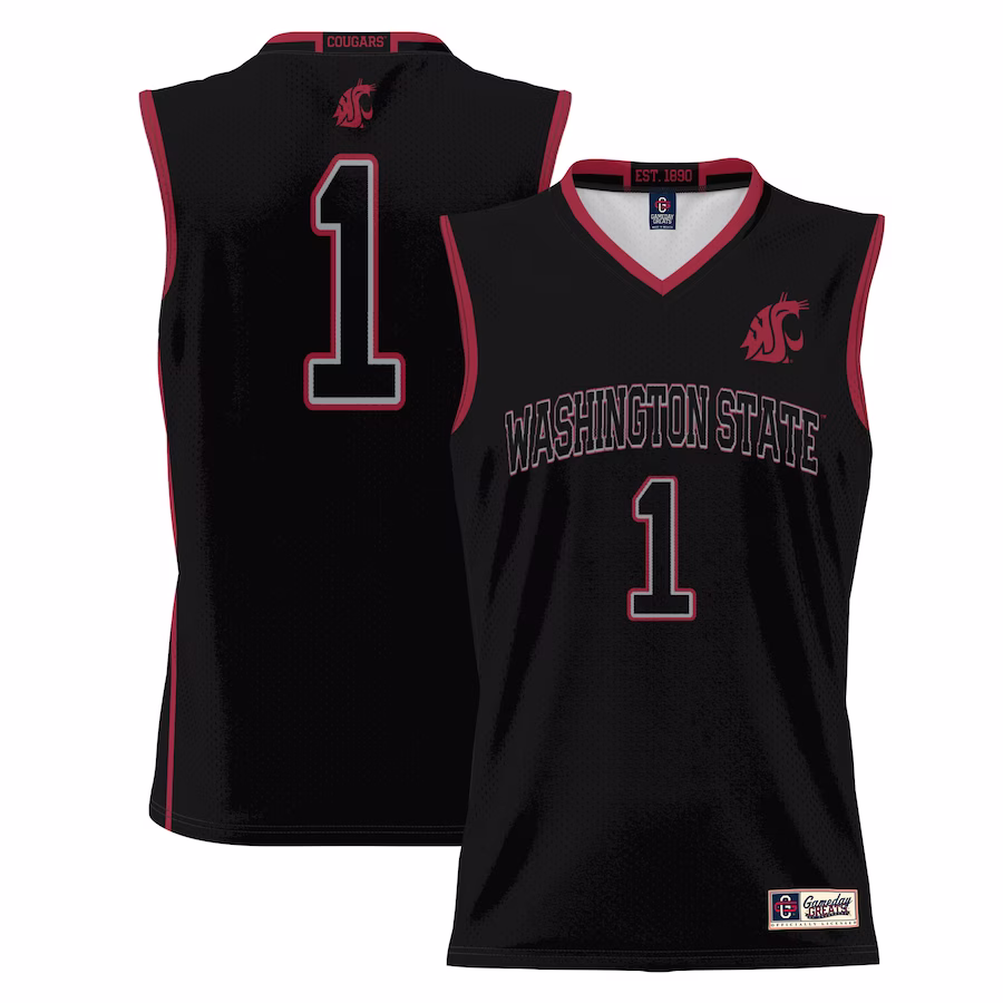 #1 Washington State Cougars GameDay Greats Youth Lightweight Basketball Jersey - Black - Puhuasuan