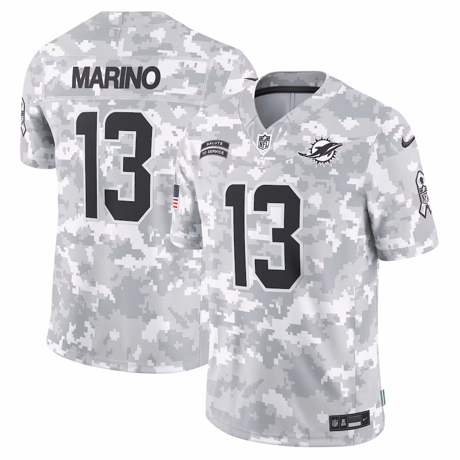 Men's Miami Dolphins Dan Marino Nike Arctic Camo 2024 Salute to Service Retired Player Limited Jersey - Puhuasuan