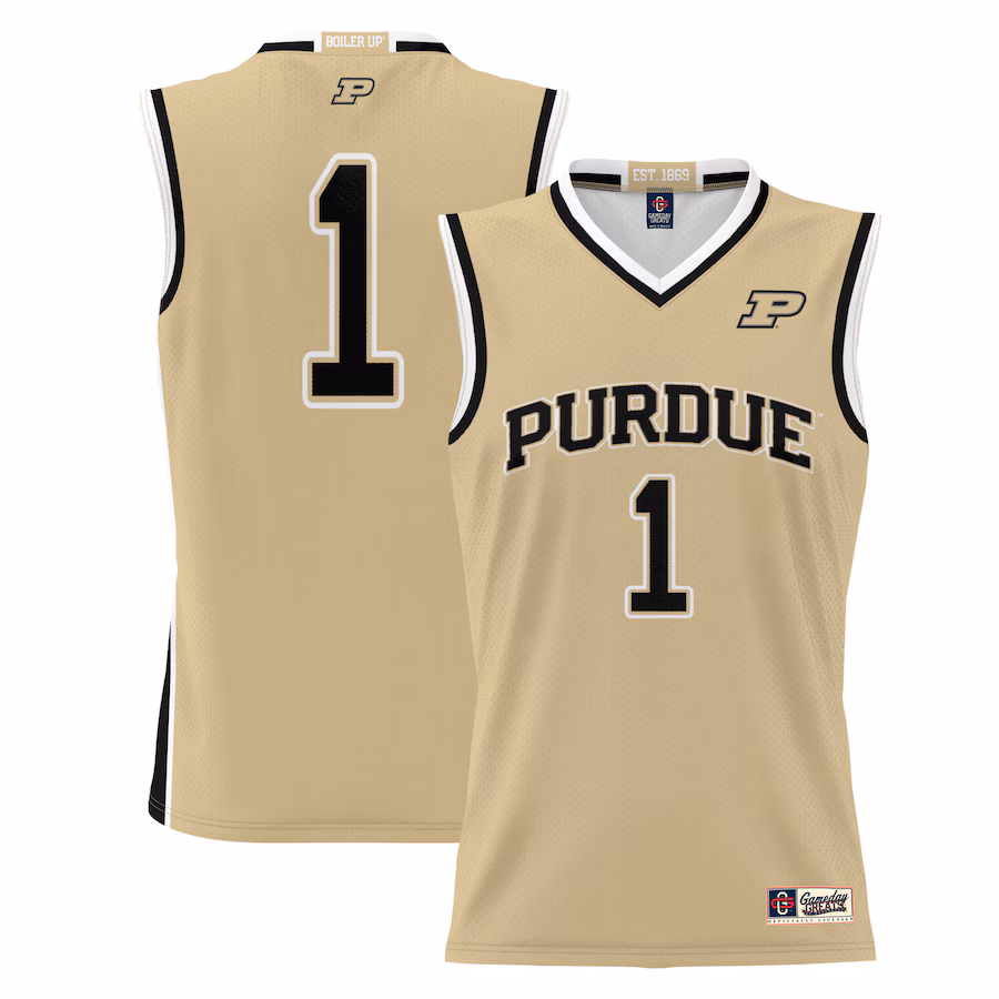 Youth GameDay Greats Gold #1 Purdue Boilermakers Lightweight Basketball Jersey - Puhuasuan