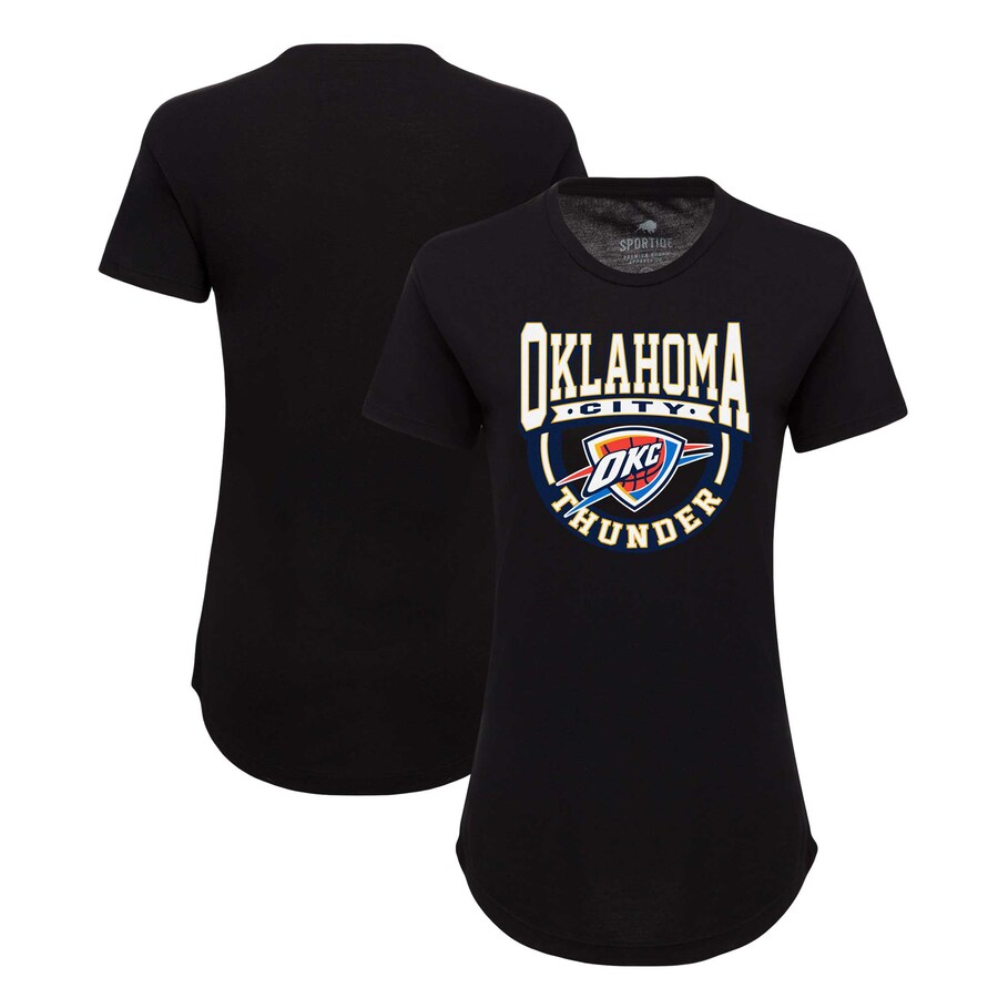 Women's Oklahoma City Thunder Sportiqe Black Phoebe Super Soft Tri-Blend T-Shirt - Puhuasuan