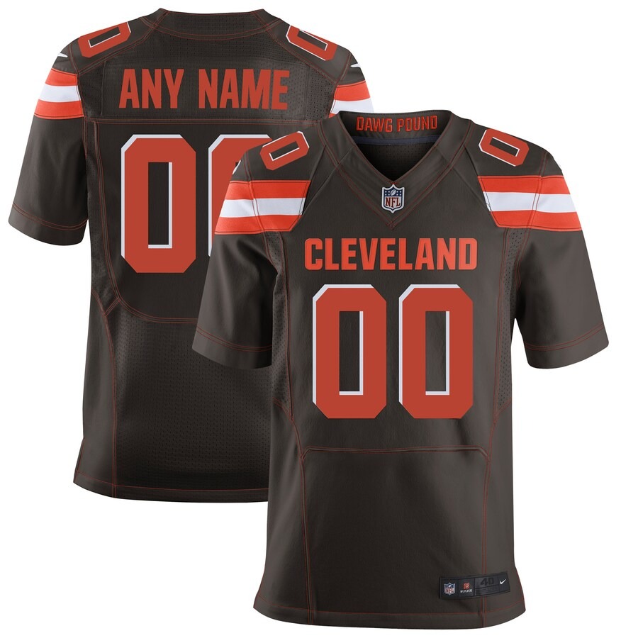 Men's Cleveland Browns Nike Brown Elite Custom Jersey - Puhuasuan