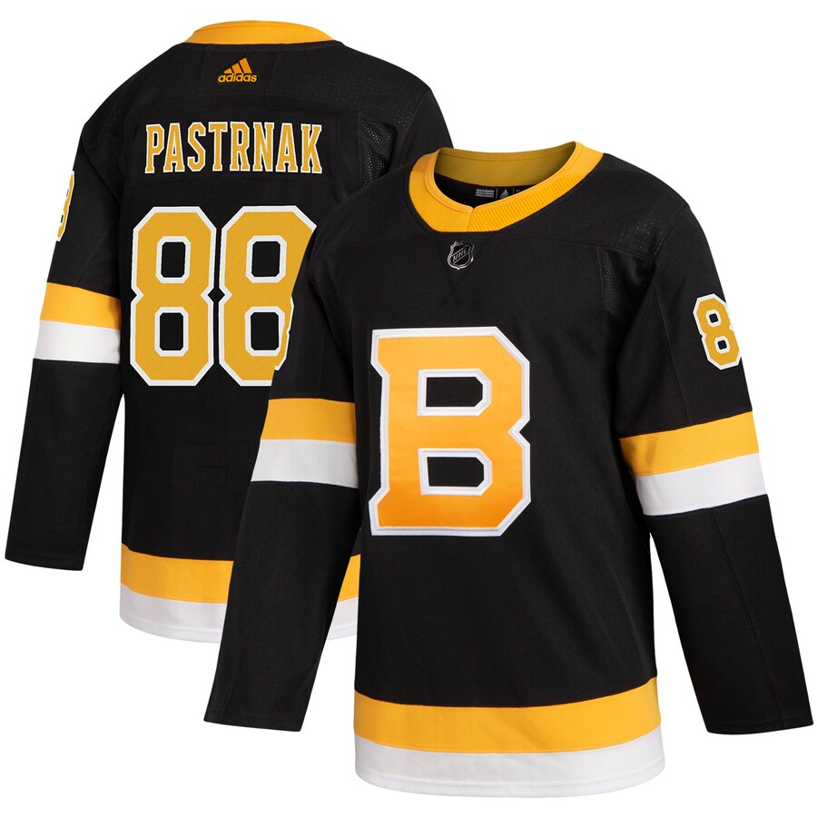 Men's Boston Bruins David Pastrnak adidas Black Alternate Authentic Player Jersey - Puhuasuan