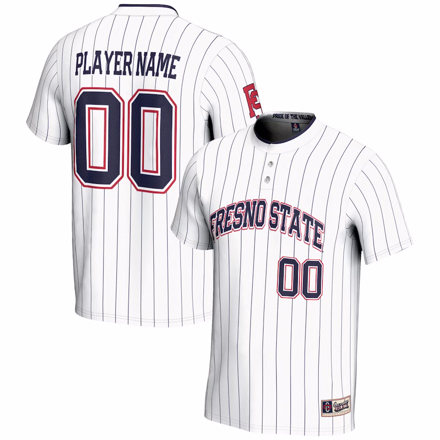 Fresno State Bulldogs GameDay Greats NIL Pick-A-Player Lightweight Softball Jersey - White - Puhuasuan