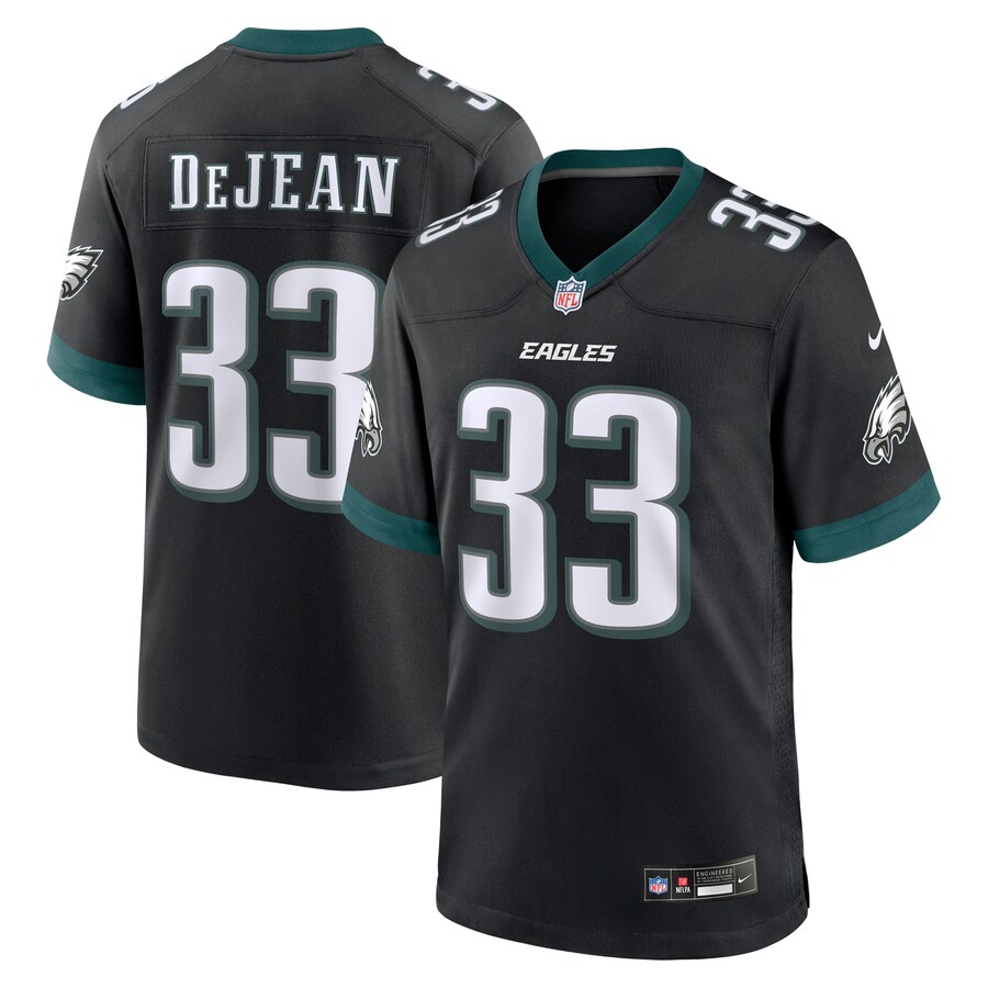 Men's Philadelphia Eagles Cooper DeJean Nike Black  Alternate Player Game Jersey - Puhuasuan