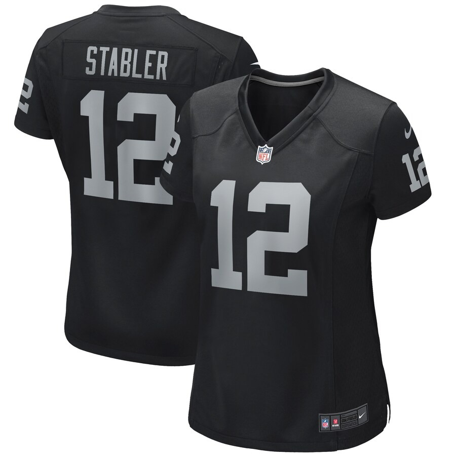 Women's Las Vegas Raiders Ken Stabler Nike Black Game Retired Player Jersey - Puhuasuan