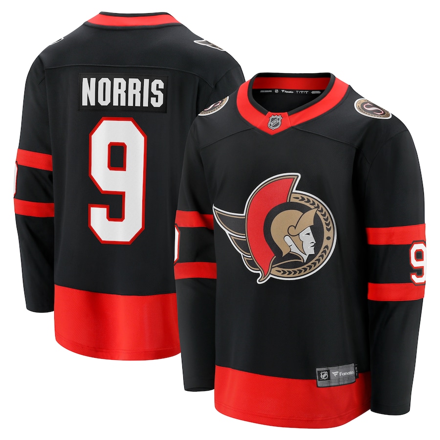 Men's Ottawa Senators Josh Norris Fanatics Black Home Breakaway Jersey - Puhuasuan
