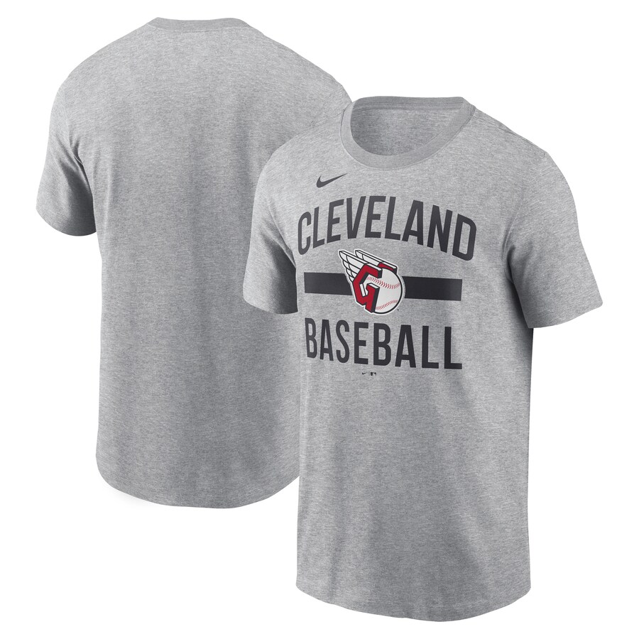 Men's Cleveland Guardians Nike Heather Gray Arched T-Shirt - Puhuasuan