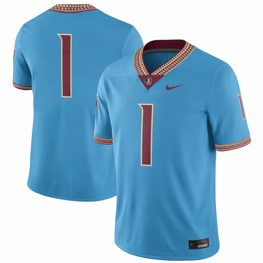 #1 Florida State Seminoles Nike Seminole Heritage Game Jersey �?Turquoise - Puhuasuan