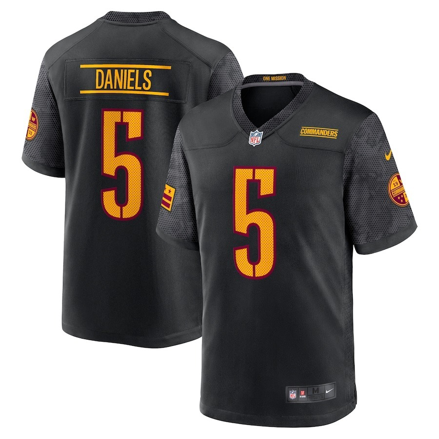 Men's Washington Commanders Jayden Daniels Nike Black Alternate Game Player Jersey - Puhuasuan