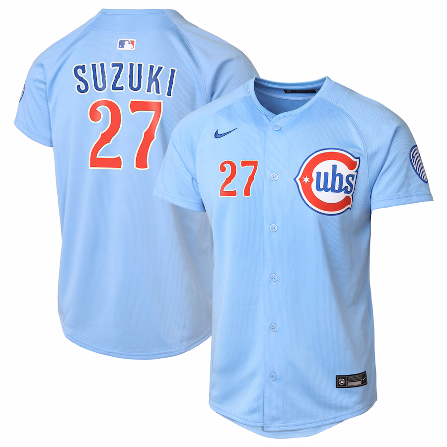 Youth Chicago Cubs Seiya Suzuki Nike Baby Blue 2nd Alternate Limited Player Jersey - Puhuasuan