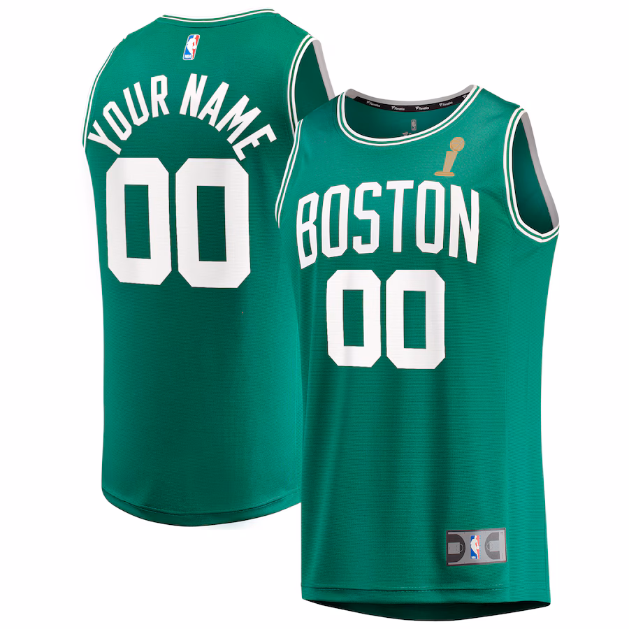 Men's Boston Celtics Fanatics Kelly Green 2024 NBA Finals Champions Custom Fast Break Jersey - Icon Edition - Puhuasuan