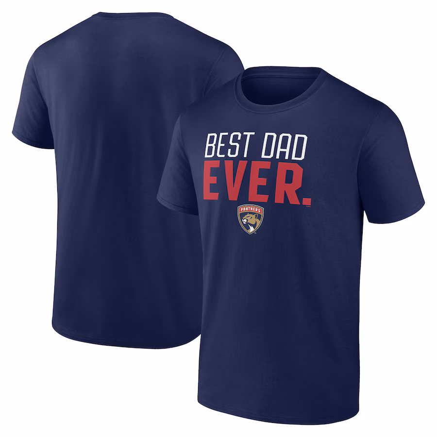 Men's Florida Panthers Navy Best Dad Ever T-Shirt - Puhuasuan