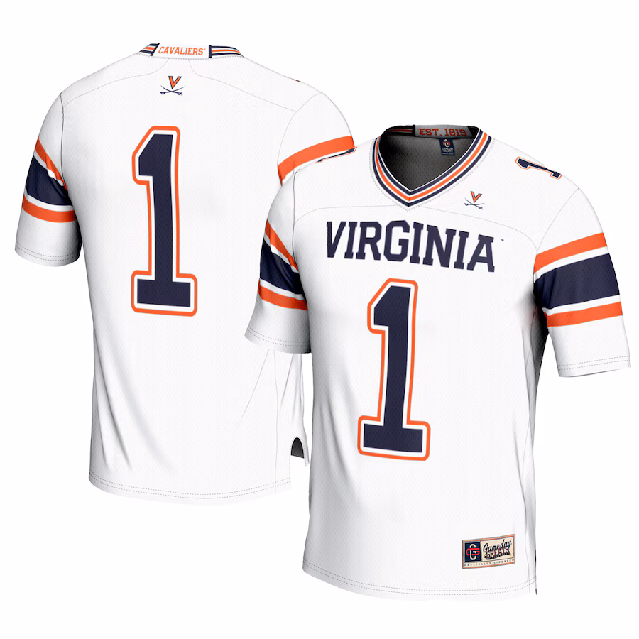 Youth GameDay Greats #1 White Virginia Cavaliers Football Jersey - Puhuasuan