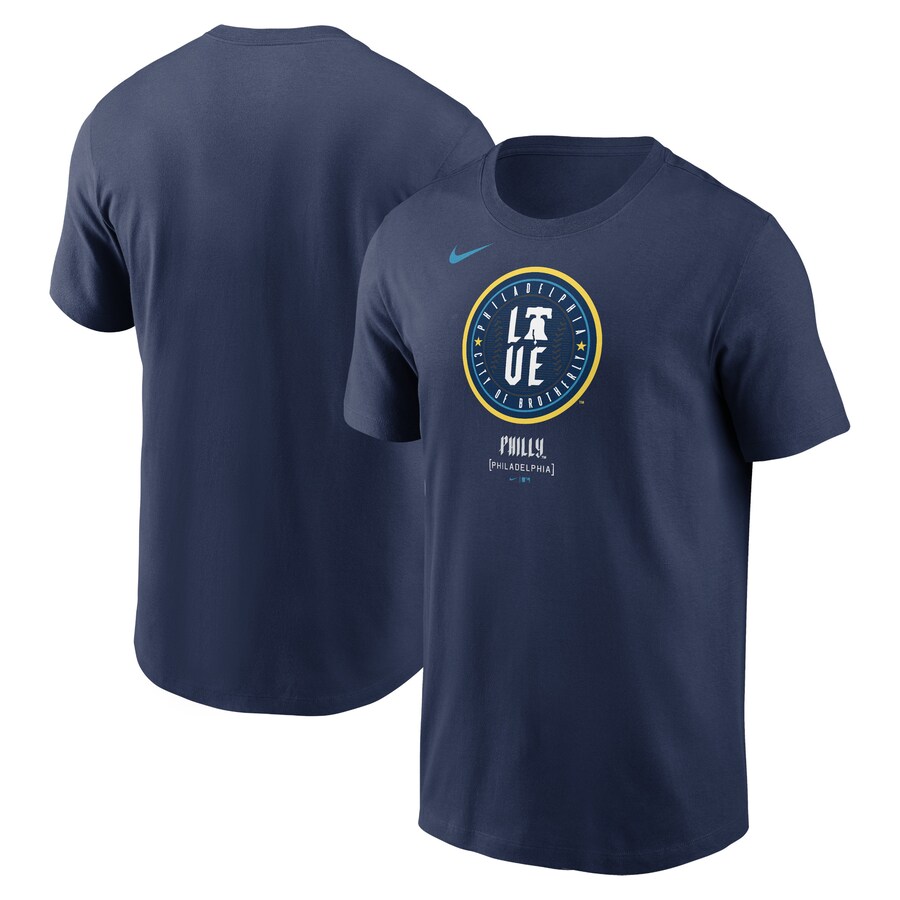 Men's Philadelphia Phillies Nike Navy 2024 City Connect Large Logo T-Shirt - Puhuasuan