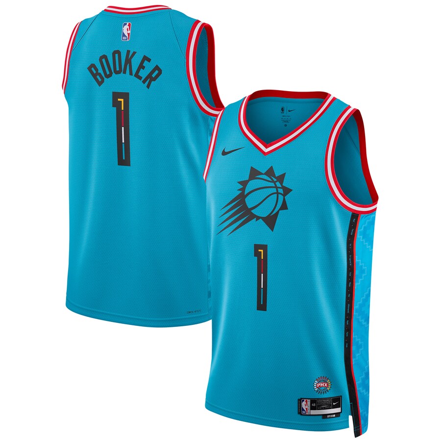Unisex Phoenix Suns Devin Booker Nike Turquoise 2022/23 Swingman Jersey - City Edition - Puhuasuan