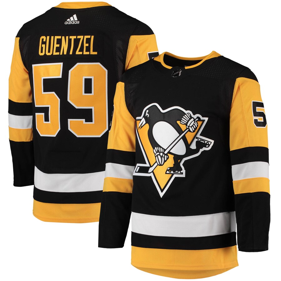 Men's Pittsburgh Penguins Jake Guentzel adidas Black Home Primegreen Authentic Pro Player Jersey - Puhuasuan