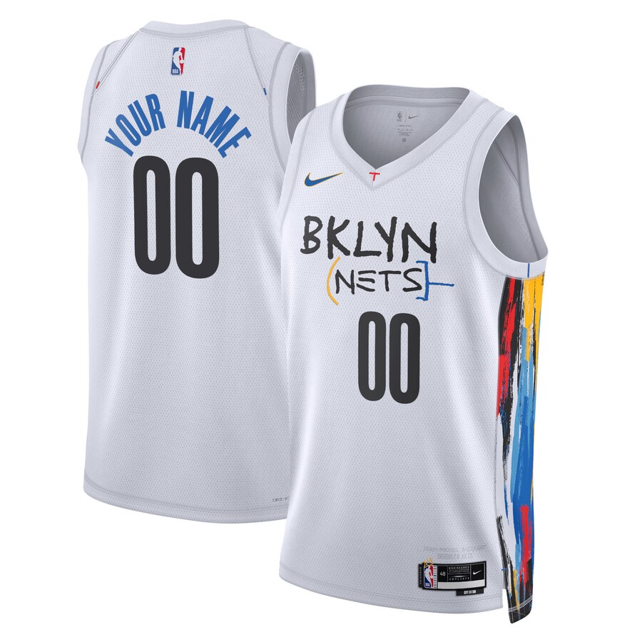 Unisex Brooklyn Nets Nike White 2022/23 Swingman Custom Jersey - City Edition - Puhuasuan