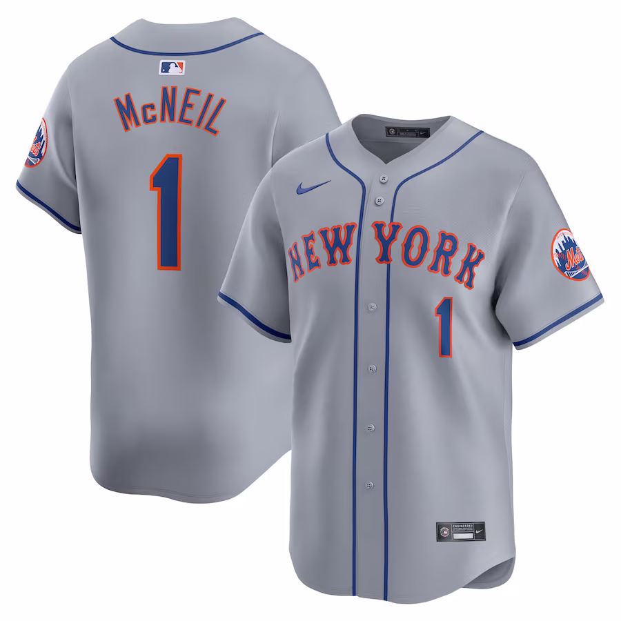 Men's New York Mets Jeff McNeil Nike Gray Away Limited Player Jersey - Puhuasuan