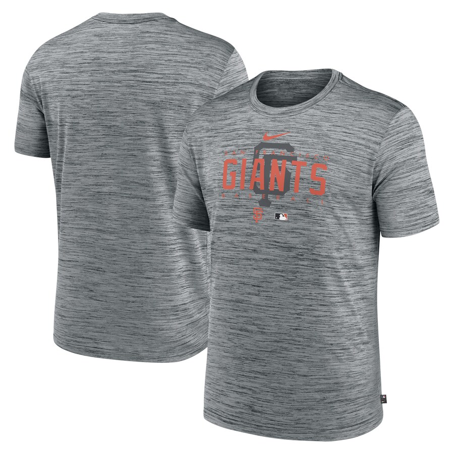 Men's San Francisco Giants Nike Heather Gray Authentic Collection Velocity Performance Practice T-Shirt - Puhuasuan