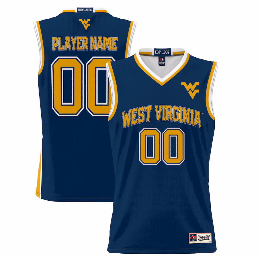 West Virginia Mountaineers GameDay Greats Youth NIL Pick-A-Player Lightweight Basketball Jersey - Navy - Puhuasuan