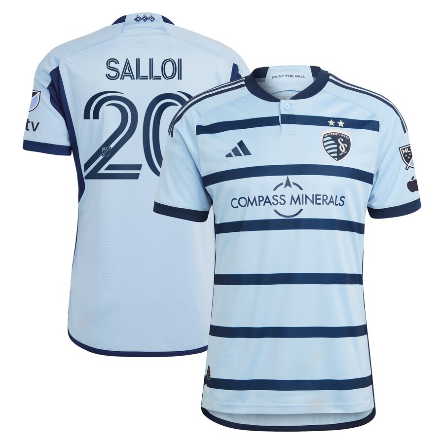 Men's Sporting Kansas City Daniel Salloi adidas Light Blue 2023 Hoops 4.0 Authentic Player Jersey - Puhuasuan