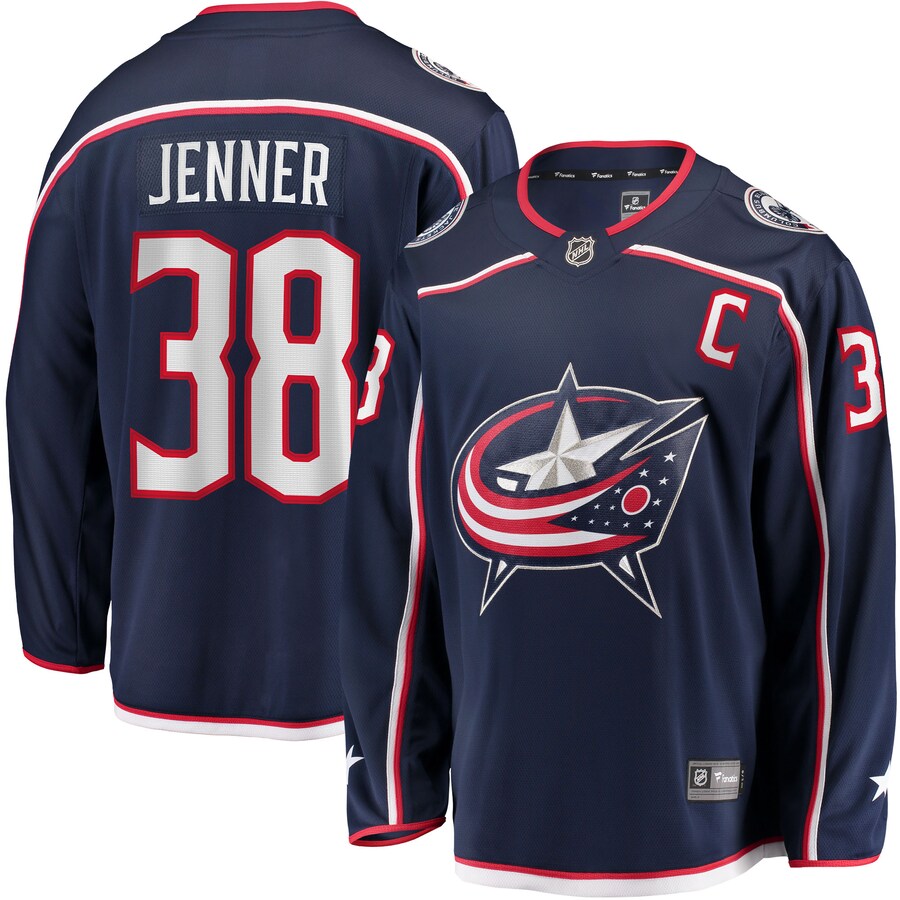 Men's Columbus Blue Jackets Boone Jenner Navy Home Breakaway Player Jersey - Puhuasuan