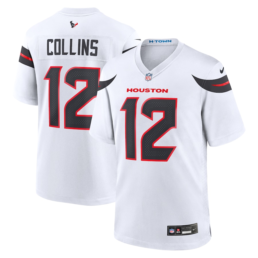 Men's Houston Texans Nico Collins Nike White Game Jersey - Puhuasuan