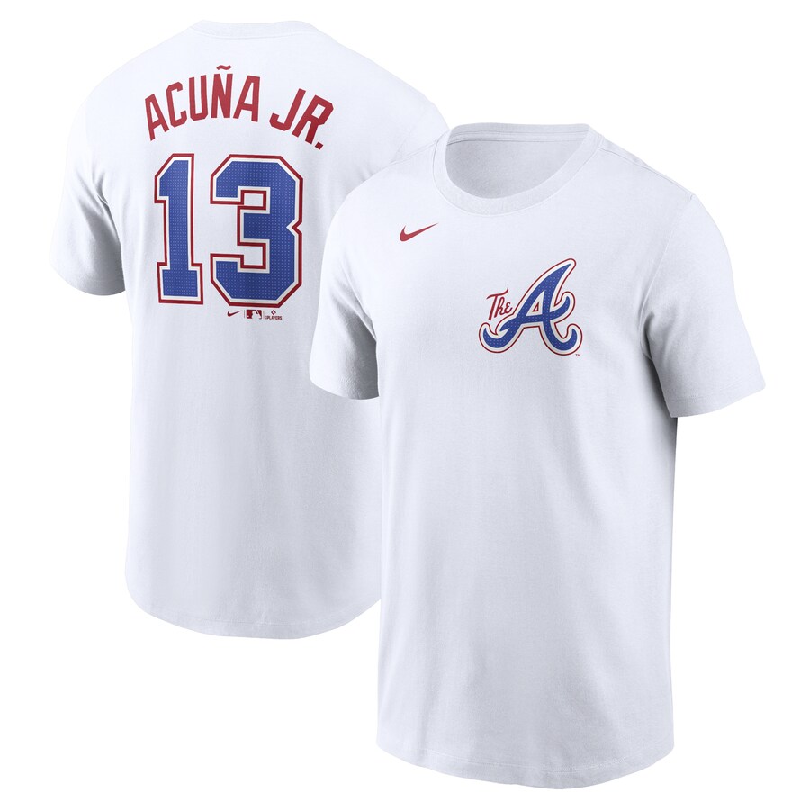 Men's Atlanta Braves Ronald Acuña Jr. Nike White City Connect Fuse Name & Number T-Shirt - Puhuasuan