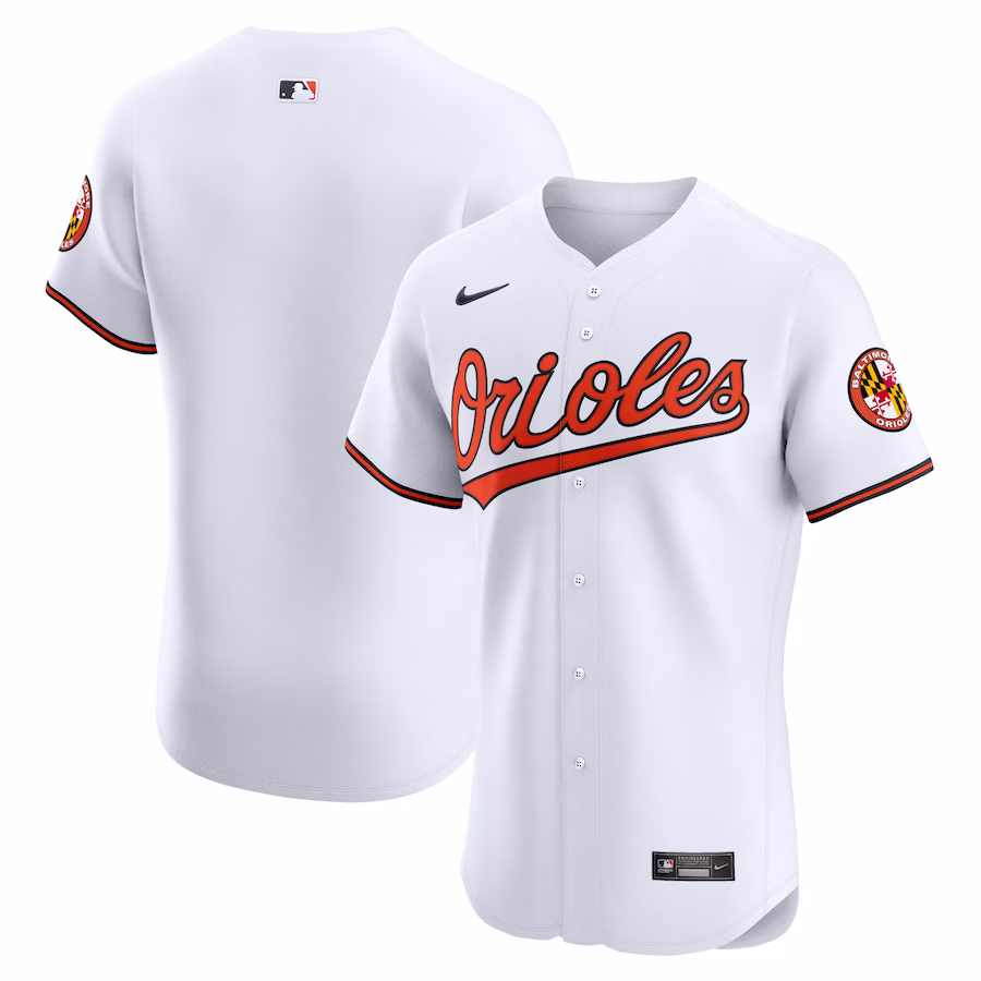 Men's Baltimore Orioles Nike White Home Elite Jersey - Puhuasuan