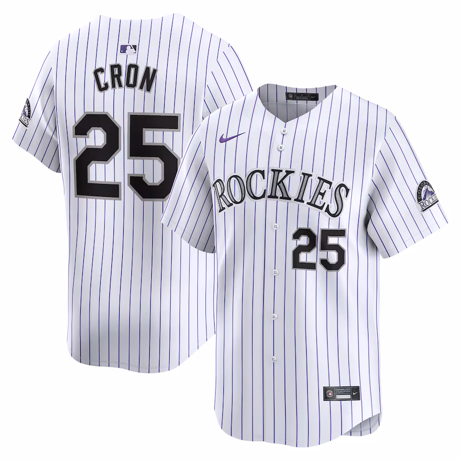 Men's Colorado Rockies CJ Cron Nike White Home Limited Player Jersey - Puhuasuan