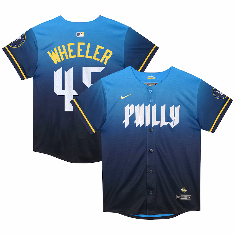 Preschool Philadelphia Phillies Zack Wheeler Nike Blue 2024 City Connect Limited Player Jersey - Puhuasuan