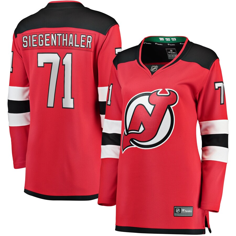 Women's New Jersey Devils Jonas Siegenthaler Fanatics Branded Red Home Breakaway Player Jersey - Puhuasuan