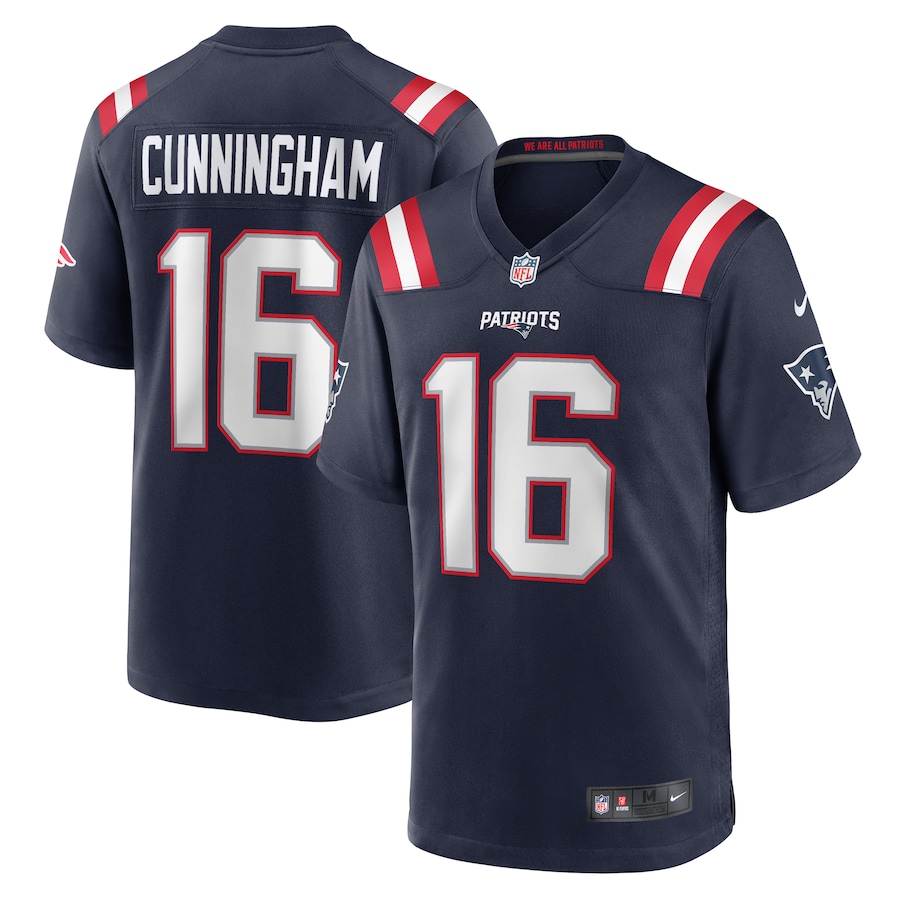 Men's New England Patriots Malik Cunningham Nike  Navy Team Game Jersey - Puhuasuan