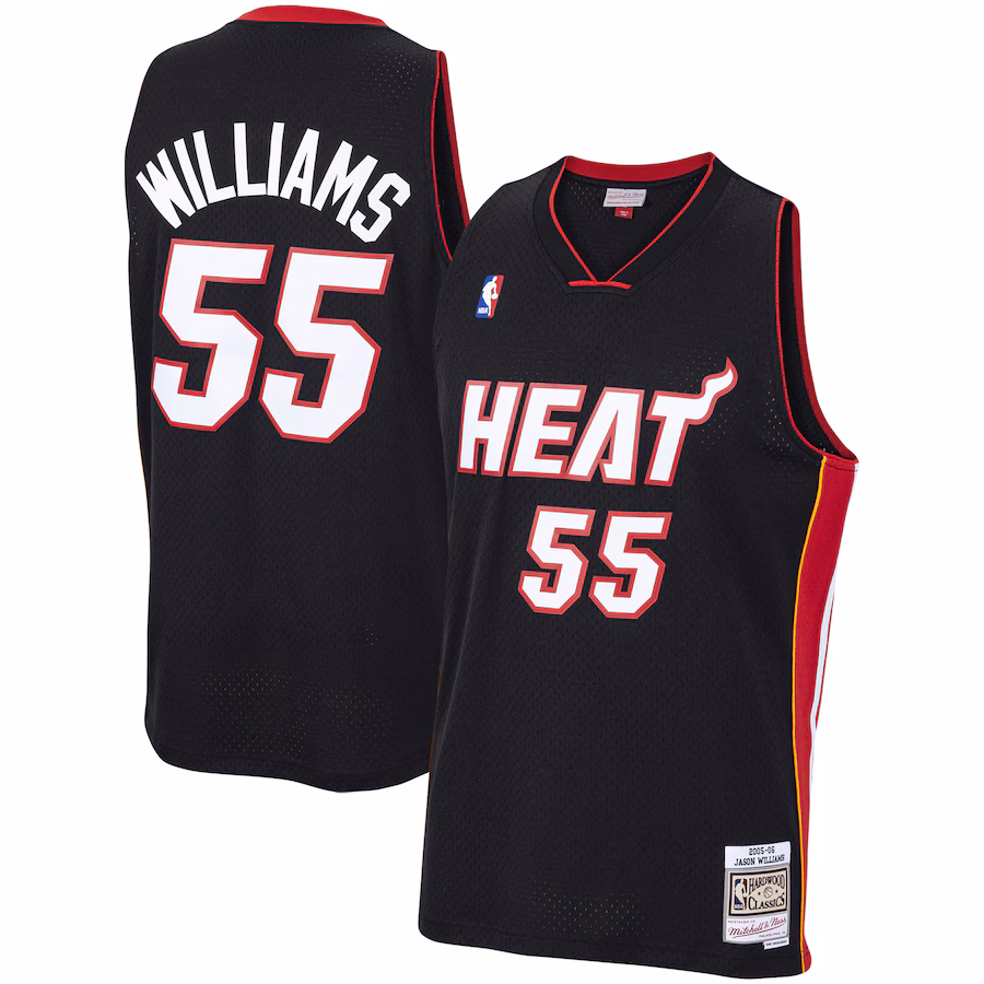 Men's Miami Heat Jason Williams Mitchell & Ness Black 2005/06 Hardwood Classics Swingman Jersey - Puhuasuan
