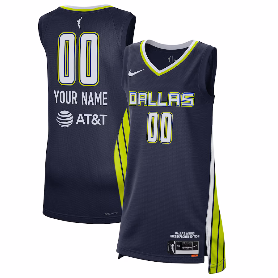 Unisex Dallas Wings Nike Navy 2021 Explorer Edition Victory Custom Jersey - Puhuasuan