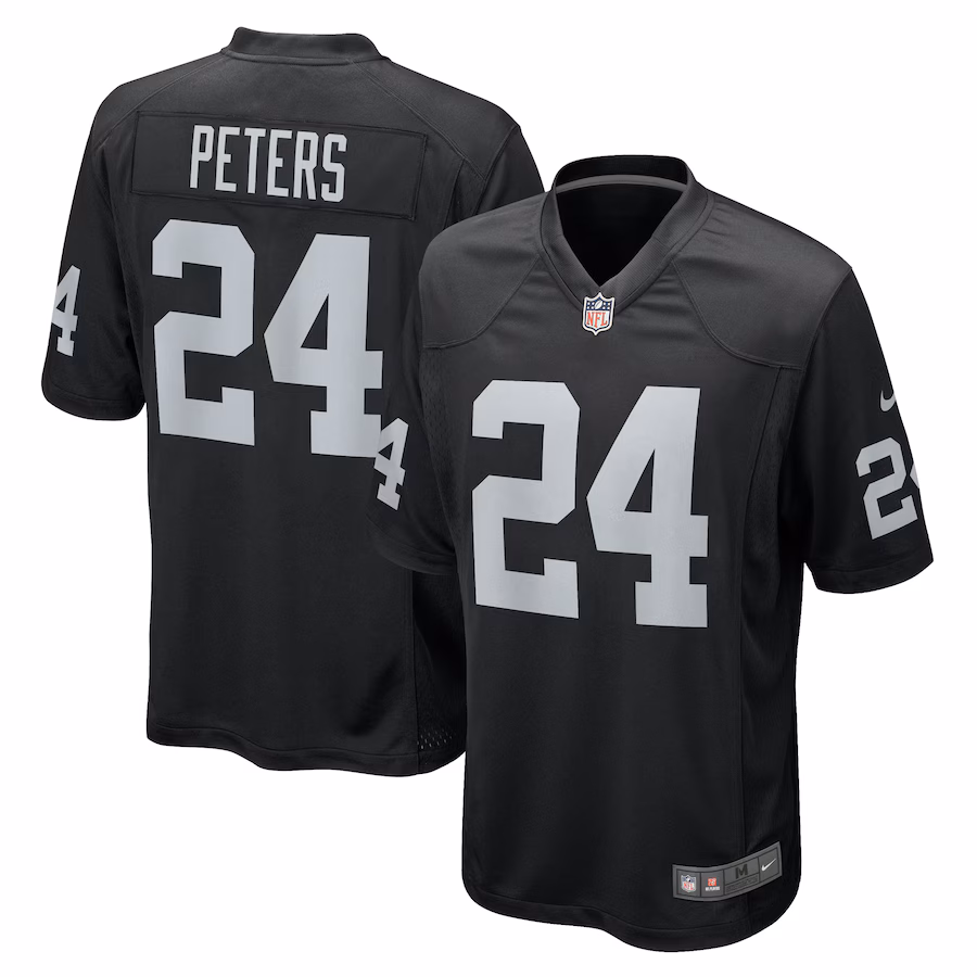Men's Las Vegas Raiders Marcus Peters Nike  Black Team Game Jersey - Puhuasuan